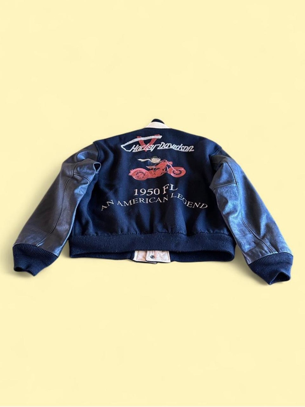 Vintage Harley Davidson Taz Varsity Wool Leather Motorcycle Jacket Men’s M